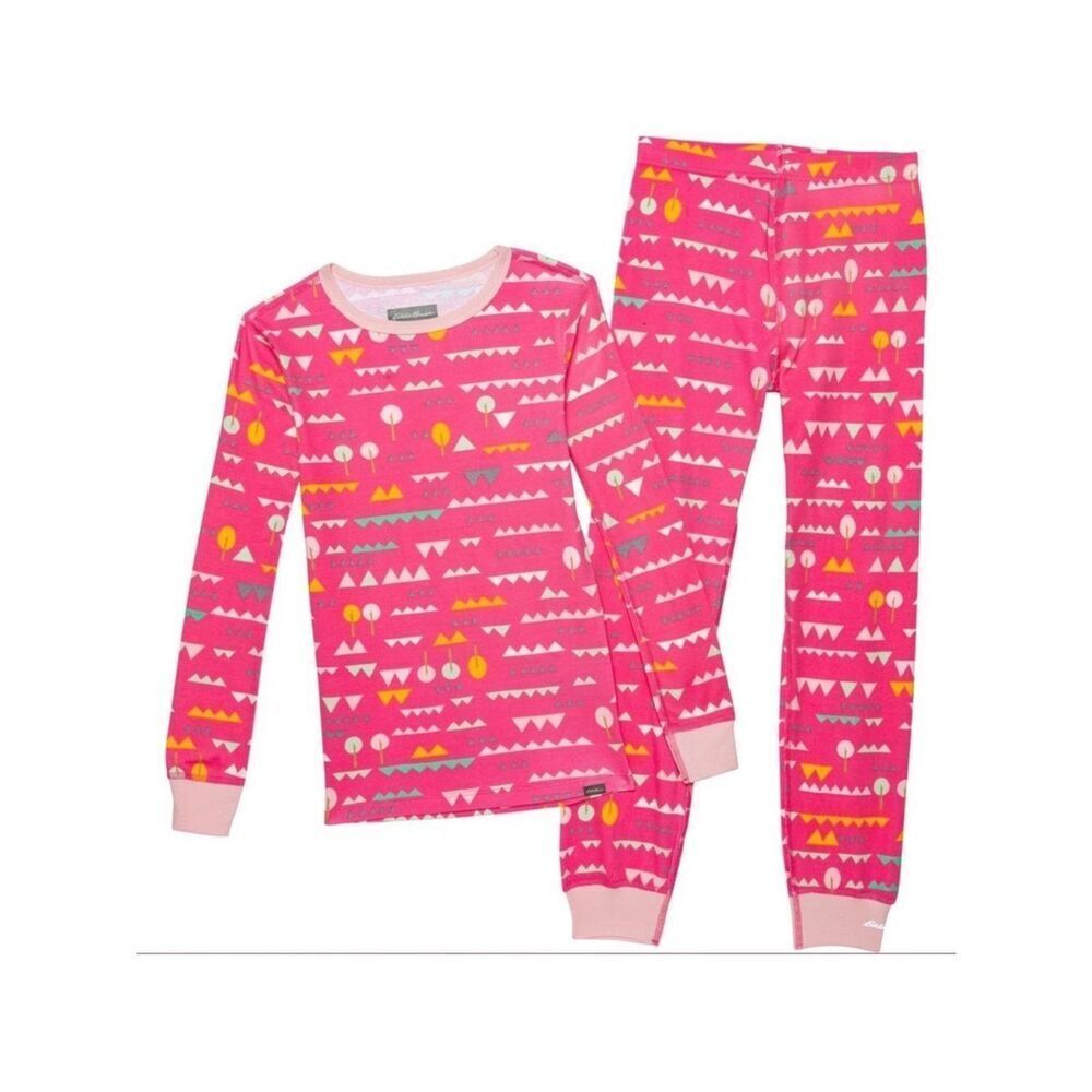Eddie Bauer 2T Toddler Girl Azalea Pink Long Sleeve Jogger Pants Cotton PJ Set